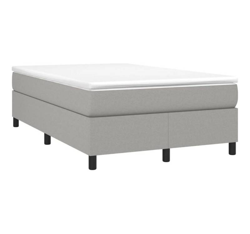 furnicato Bett Boxspringbett mit Matratze Hellgrau 120x200 cm Stoff von furnicato