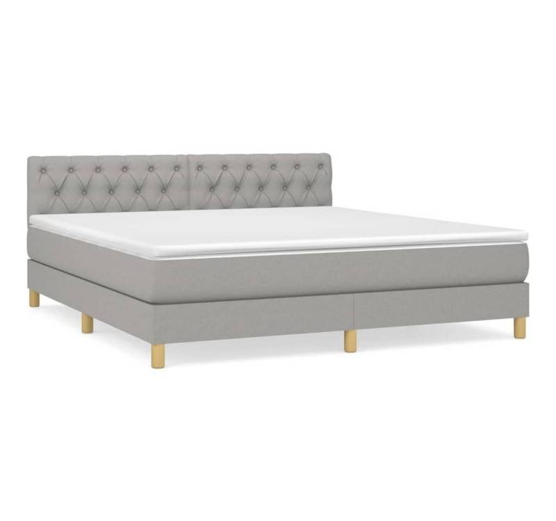furnicato Bett Boxspringbett mit Matratze Hellgrau 160x200 cm Stoff von furnicato