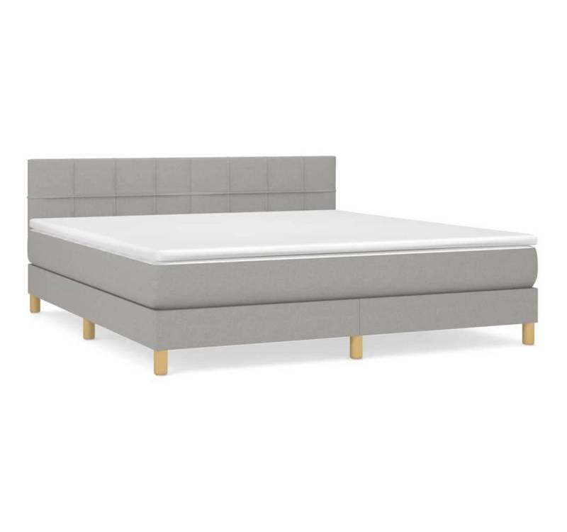 furnicato Bett Boxspringbett mit Matratze Hellgrau 180x200 cm Stoff von furnicato