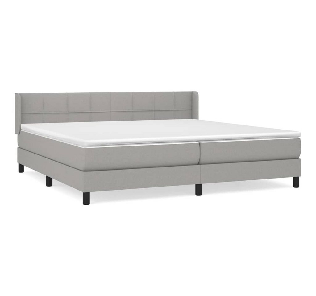 furnicato Bett Boxspringbett mit Matratze Hellgrau 200x200 cm Stoff (1-tlg) von furnicato