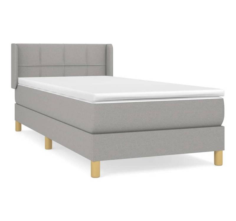 furnicato Bett Boxspringbett mit Matratze Hellgrau 80x200 cm Stoff von furnicato