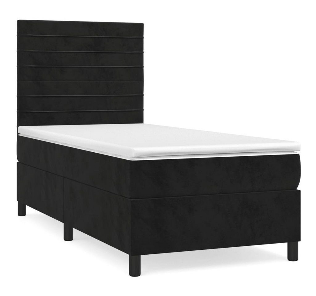 furnicato Bett Boxspringbett mit Matratze Schwarz 100x200 cm Samt von furnicato