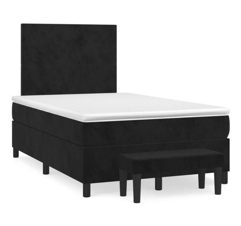 furnicato Bett Boxspringbett mit Matratze Schwarz 120x200 cm Samt von furnicato