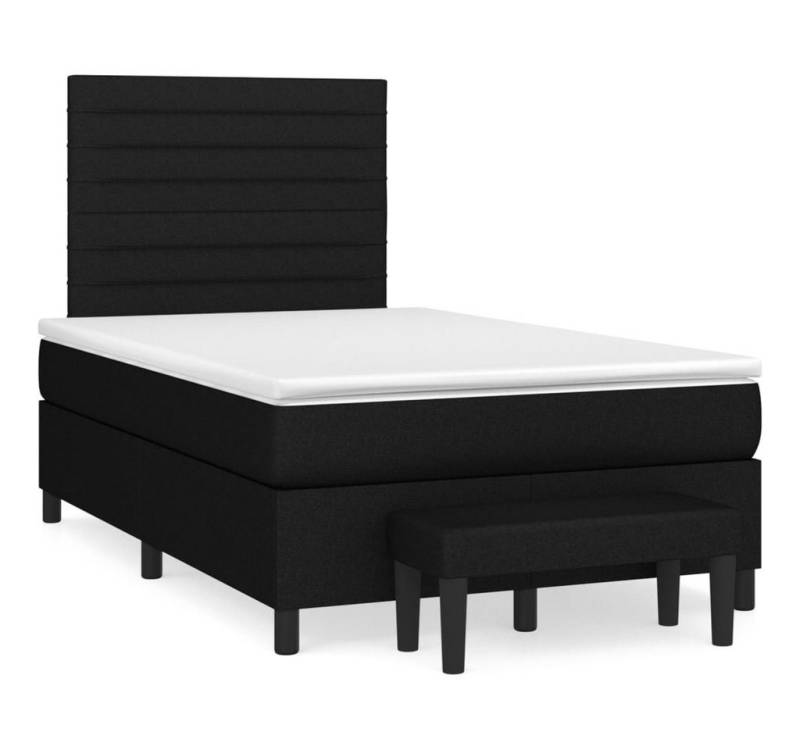 furnicato Bett Boxspringbett mit Matratze Schwarz 120x200 cm Stoff von furnicato