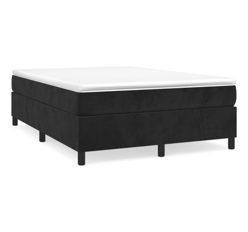 furnicato Bett Boxspringbett mit Matratze Schwarz 140x200 cm Samt von furnicato