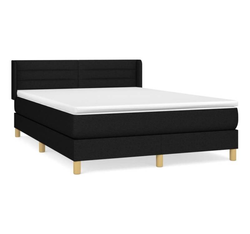 furnicato Bett Boxspringbett mit Matratze Schwarz 140x200 cm Stoff von furnicato
