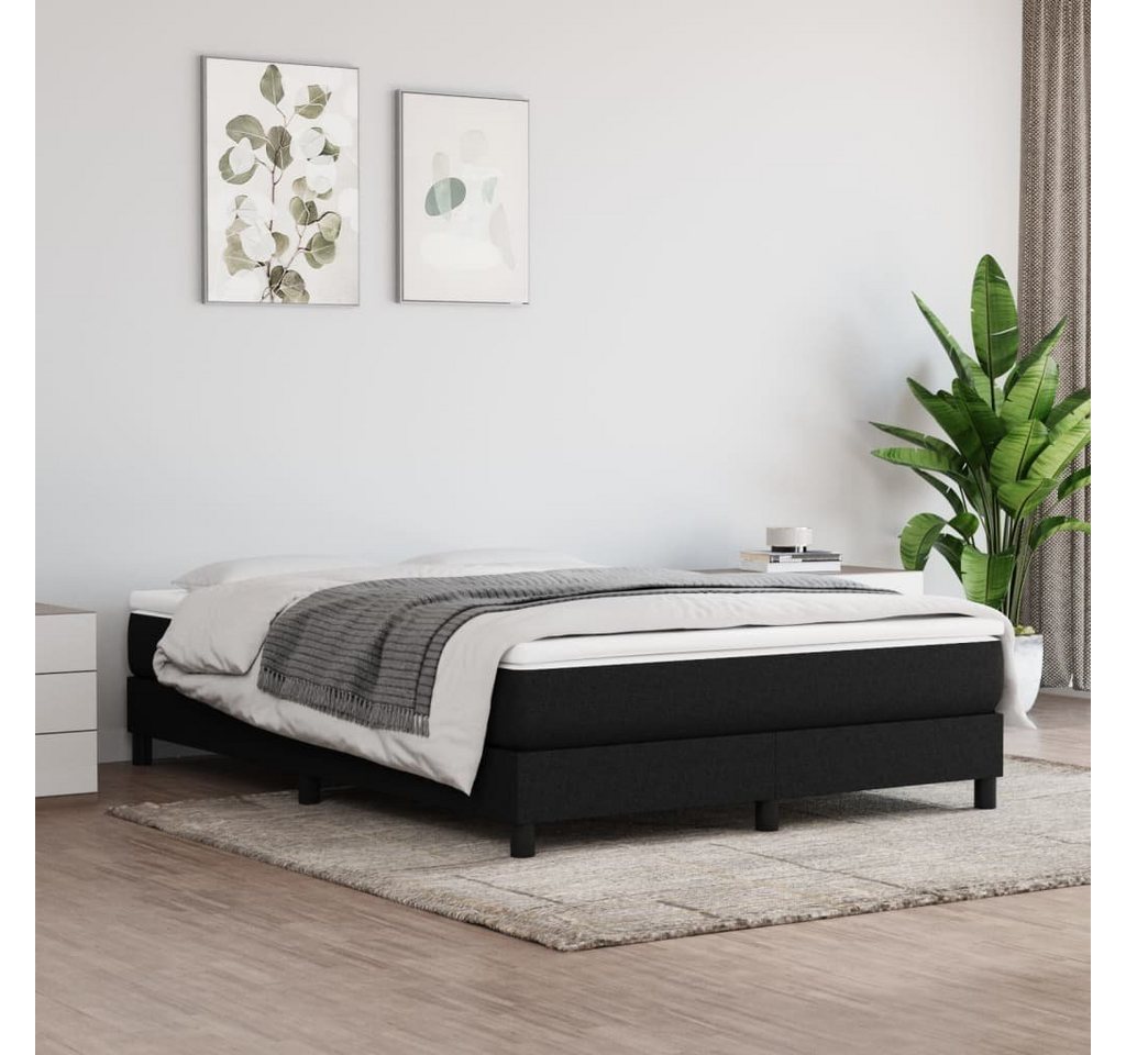 furnicato Bett Boxspringbett mit Matratze Schwarz 140x200 cm Stoff von furnicato