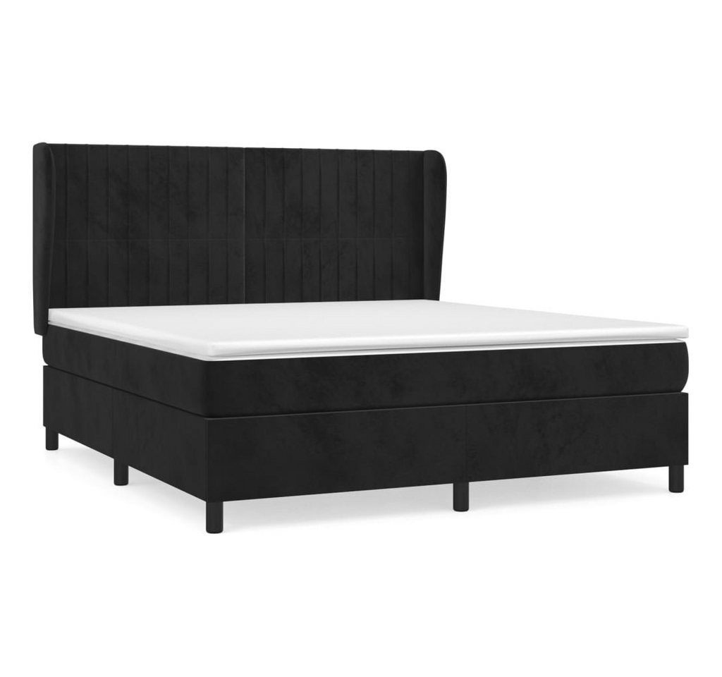 furnicato Bett Boxspringbett mit Matratze Schwarz 160x200 cm Samt (1-tlg) von furnicato