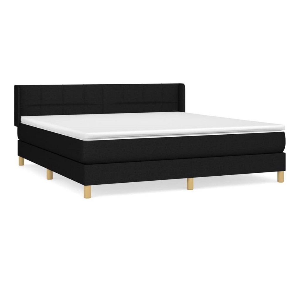 furnicato Bett Boxspringbett mit Matratze Schwarz 160x200 cm Stoff (1-tlg) von furnicato