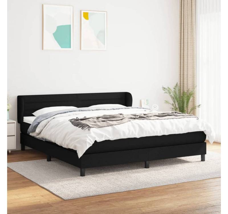 furnicato Bett Boxspringbett mit Matratze Schwarz 160x200 cm Stoff furnicato Bett Boxspringbett mit Matratze Schwarz 160x200 cm Stoff von furnicato