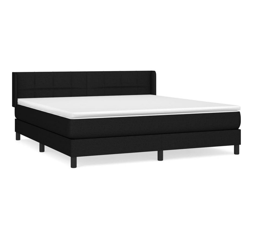 furnicato Bett Boxspringbett mit Matratze Schwarz 180x200 cm Stoff (1-tlg) von furnicato