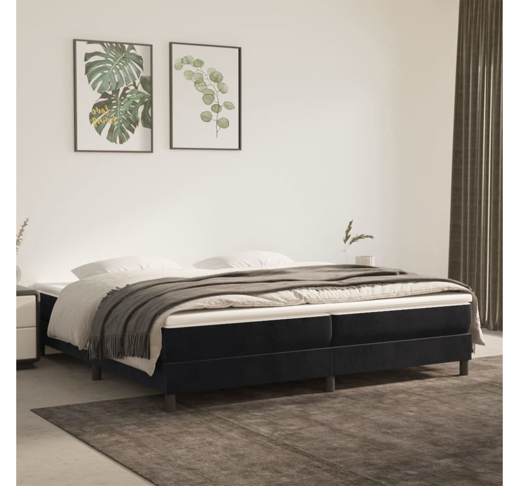 furnicato Bett Boxspringbett mit Matratze Schwarz 200x200 cm Samt von furnicato