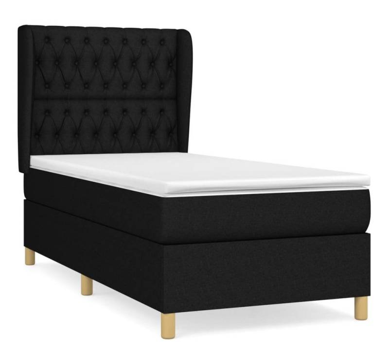 furnicato Bett Boxspringbett mit Matratze Schwarz 90x190 cm Stoff von furnicato