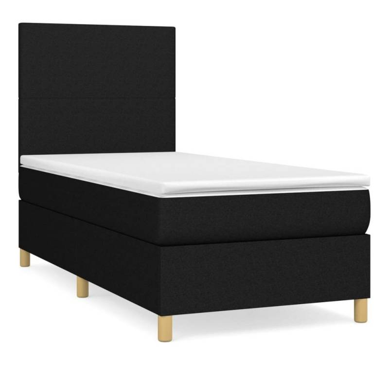furnicato Bett Boxspringbett mit Matratze Schwarz 90x200 cm Stoff von furnicato