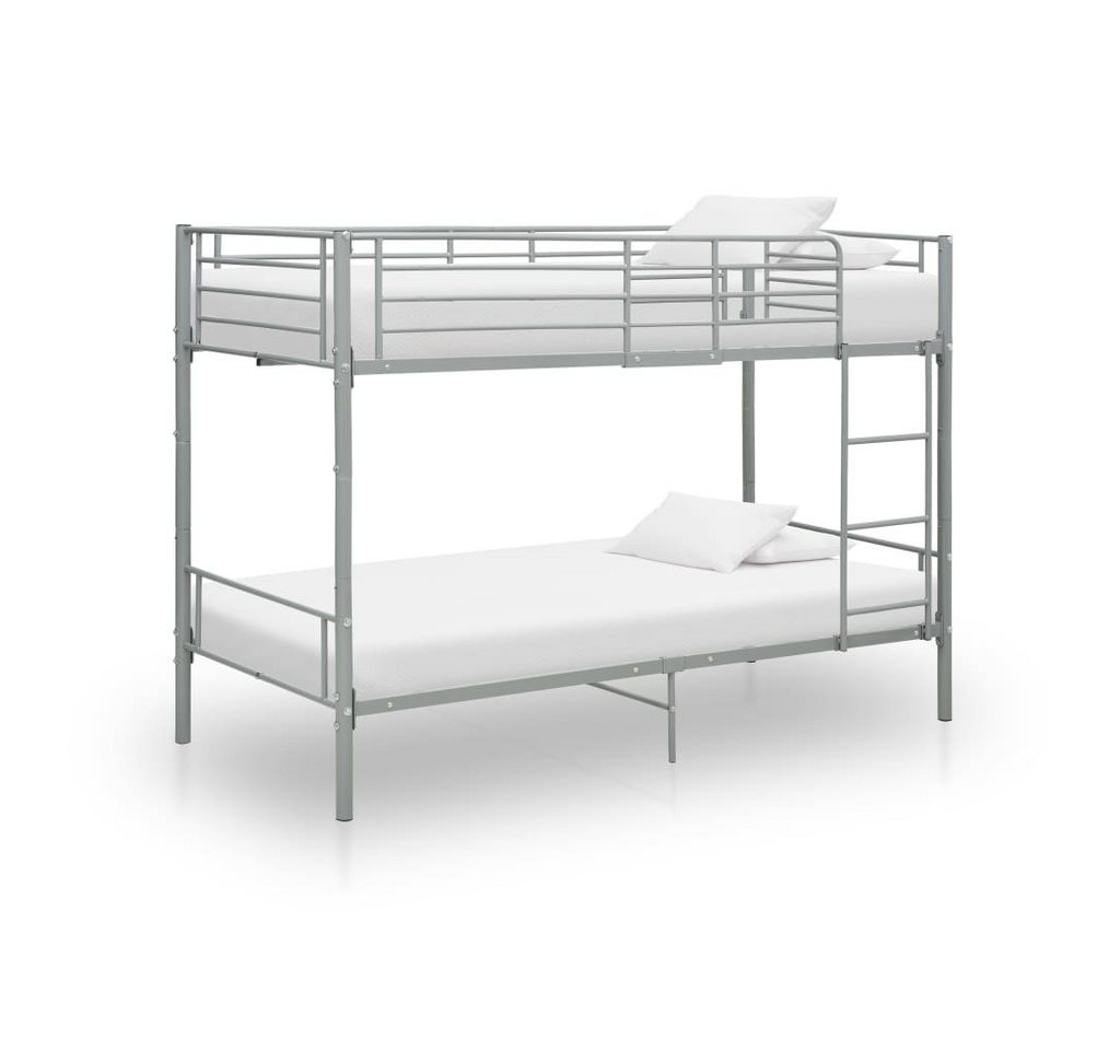 furnicato Bett Etagenbett Grau Metall 90×200 cm von furnicato