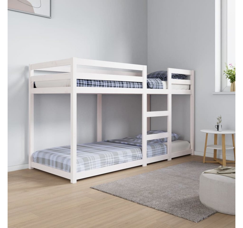 furnicato Bett Etagenbett Weiß 75x190 cm Massivholz Kiefer (1-tlg) von furnicato