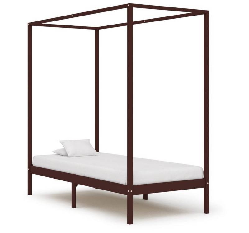 furnicato Bett Himmelbett-Gestell Dunkelbraun Massivholz Kiefer 100 x 200 cm von furnicato