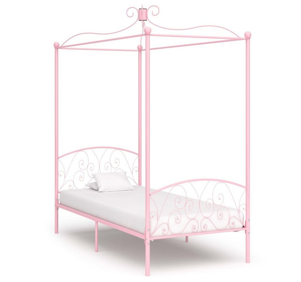 furnicato Bett Himmelbett-Gestell Rosa Metall 90 x 200 cm von furnicato