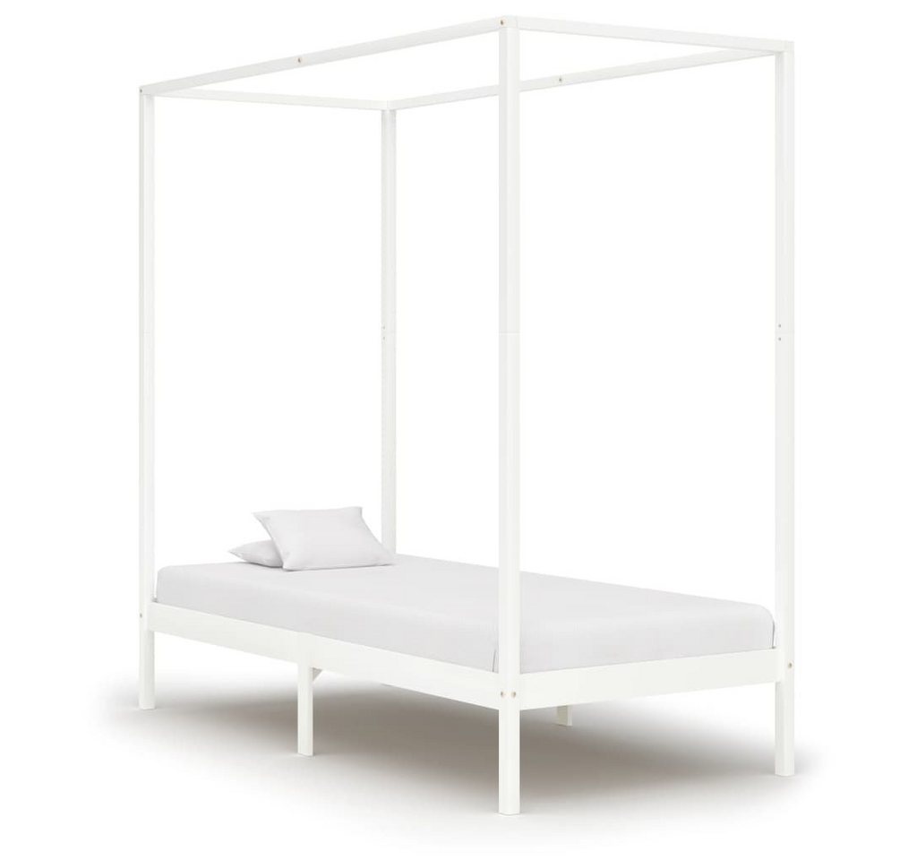 furnicato Bett Himmelbett-Gestell Weiß Massivholz Kiefer 100 x 200 cm von furnicato