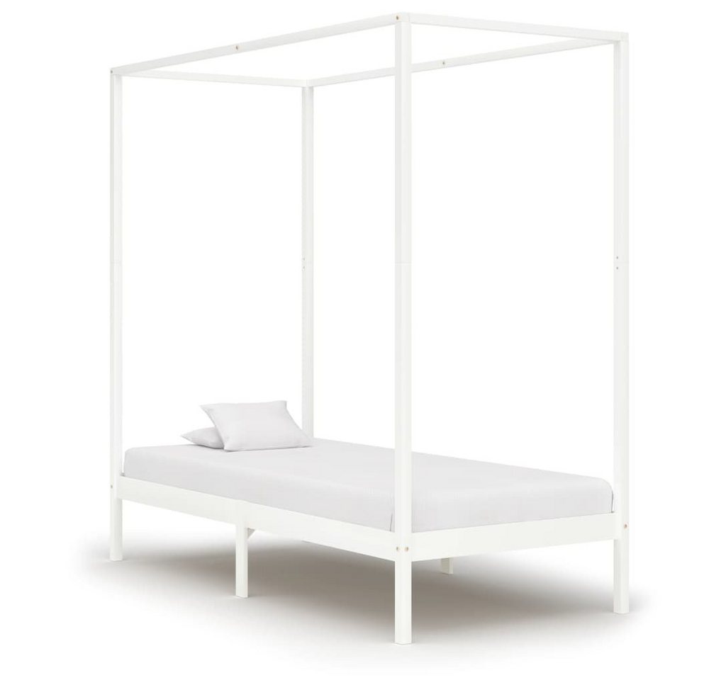 furnicato Bett Himmelbett-Gestell Weiß Massivholz Kiefer 90 x 200 cm von furnicato