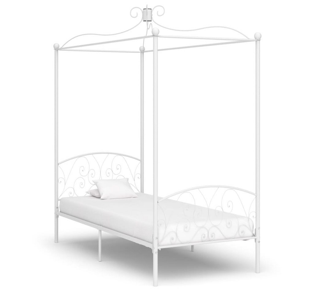 furnicato Bett Himmelbett-Gestell Weiß Metall 90 x 200 cm von furnicato