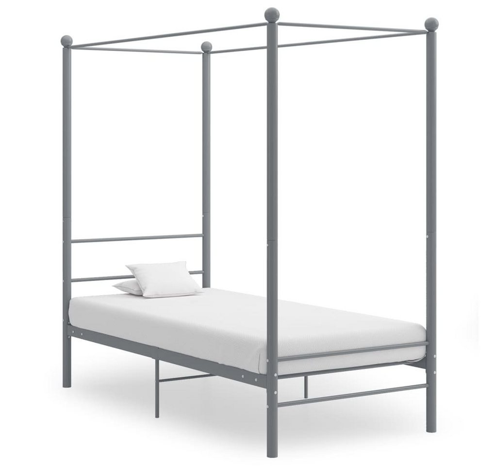 furnicato Bett Himmelbett Grau Metall 90x200 cm von furnicato