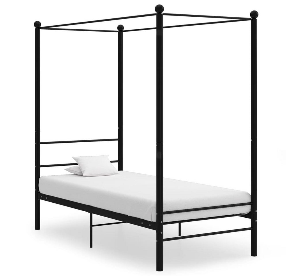 furnicato Bett Himmelbett Schwarz Metall 90x200 cm von furnicato