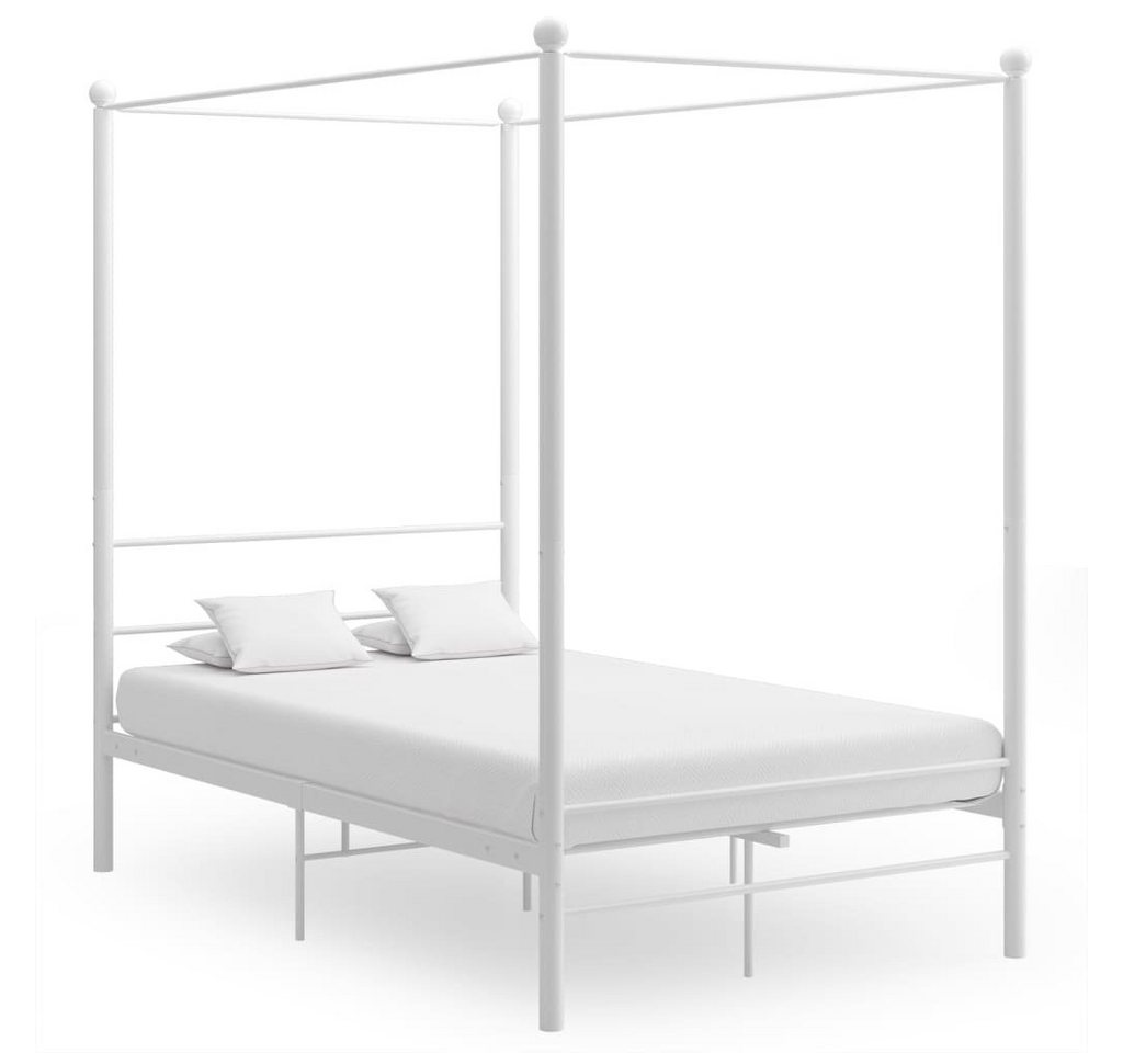 furnicato Bett Himmelbett Weiß Metall 120x200 cm von furnicato