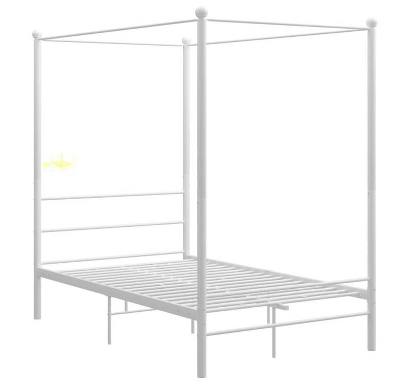 furnicato Bettgestell Himmelbett Weiß Metall 120x200 cm (1-tlg) von furnicato