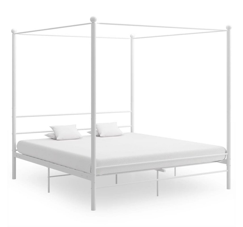 furnicato Bett Himmelbett Weiß Metall 180x200 cm von furnicato