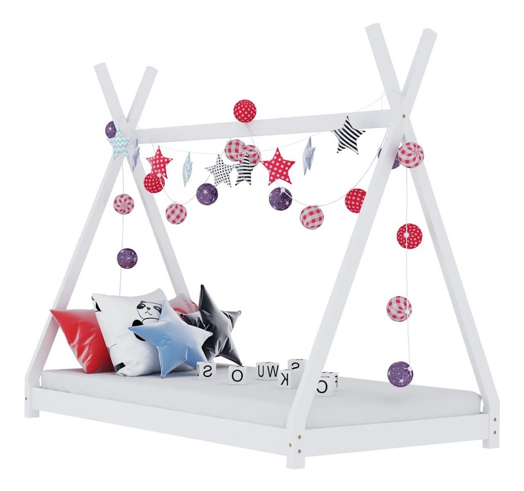 furnicato Kinderbett Kinder-Bettgestell Weiß Massivholz Kiefer 70 x 140 cm (1-tlg) von furnicato