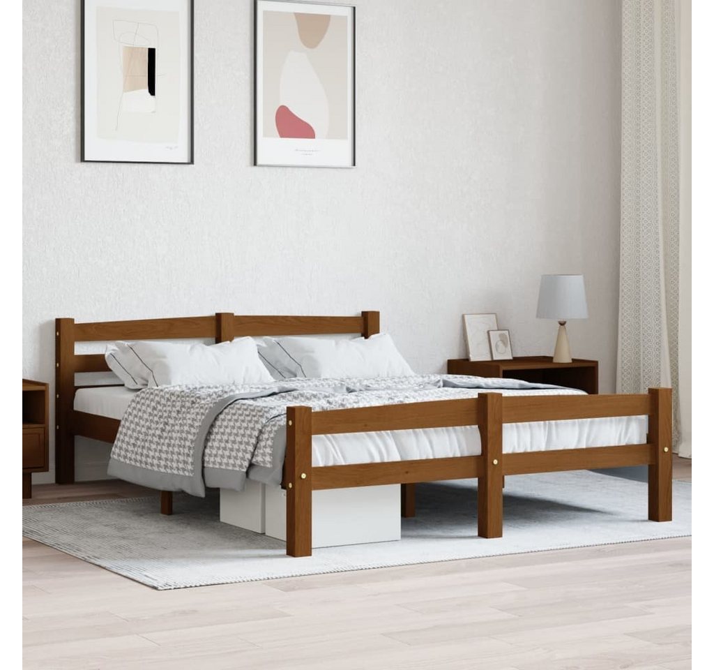 furnicato Bett Massivholzbett Honigbraun Kiefer 120x200 cm von furnicato