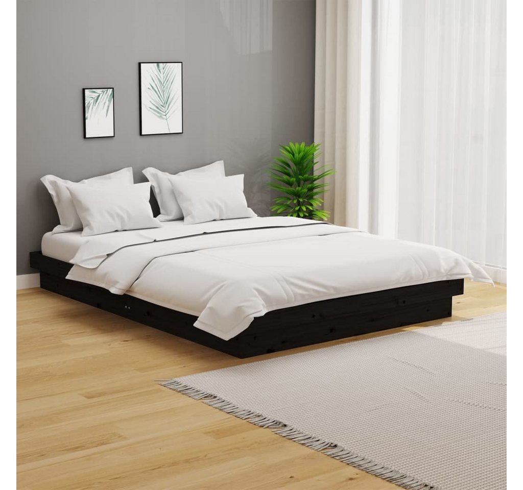 furnicato Bett Massivholzbett Schwarz 120x200 cm von furnicato