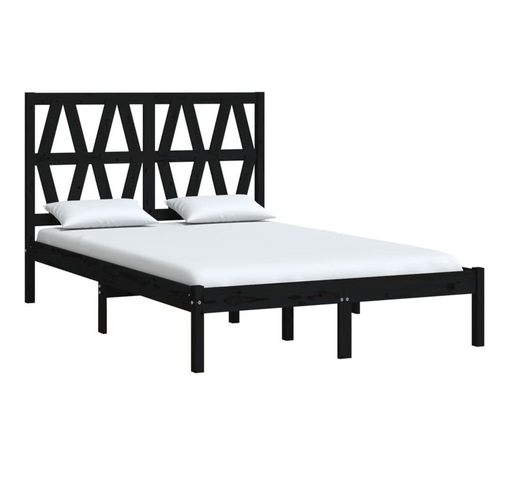 furnicato Bett Massivholzbett Schwarz Kiefer 140x200 cm von furnicato