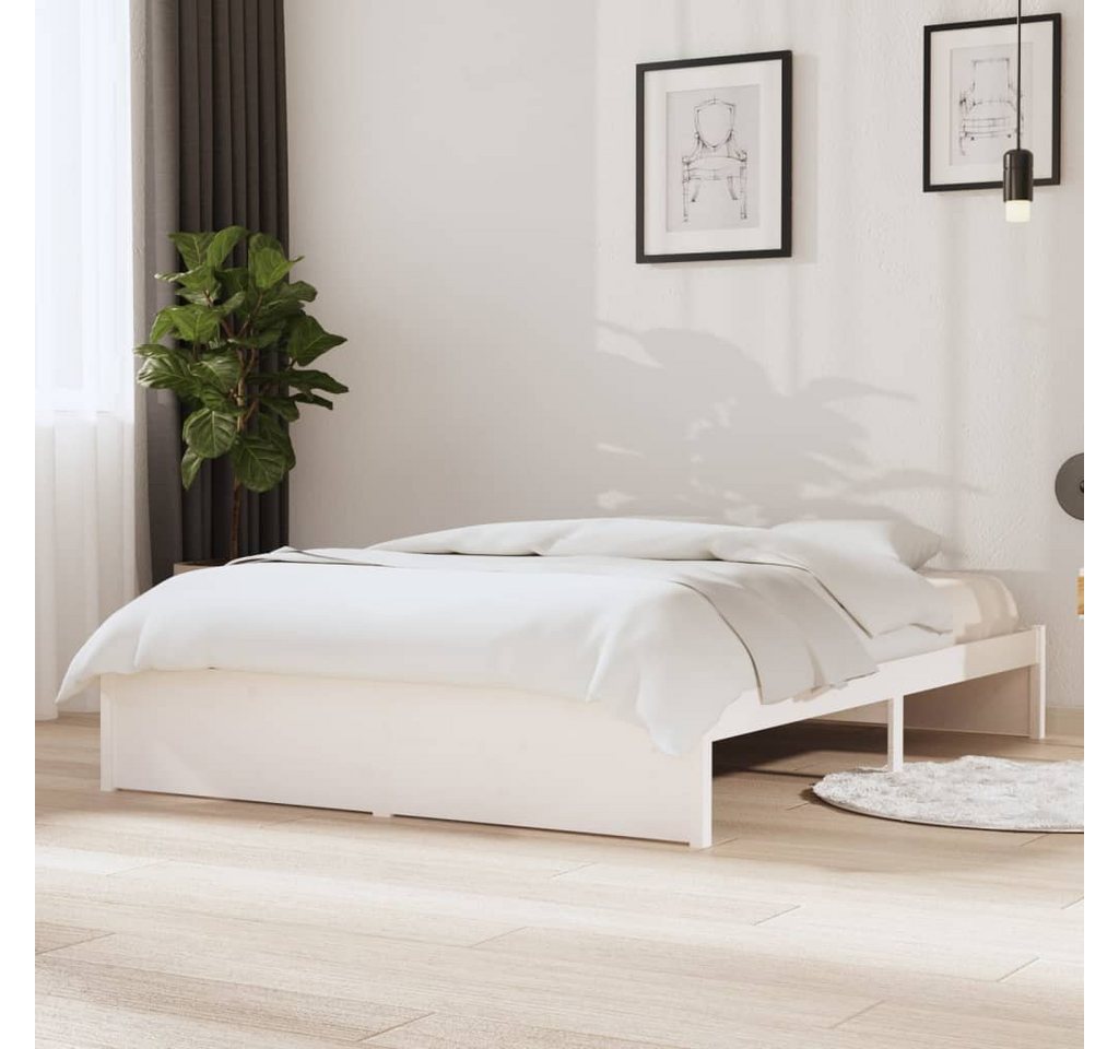 furnicato Bett Massivholzbett Weiß 140x200 cm Kiefer von furnicato