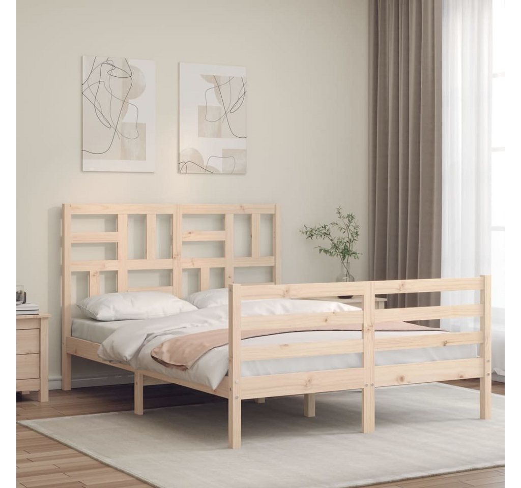 furnicato Bett Massivholzbett mit Kopfteil 120x200 cm von furnicato