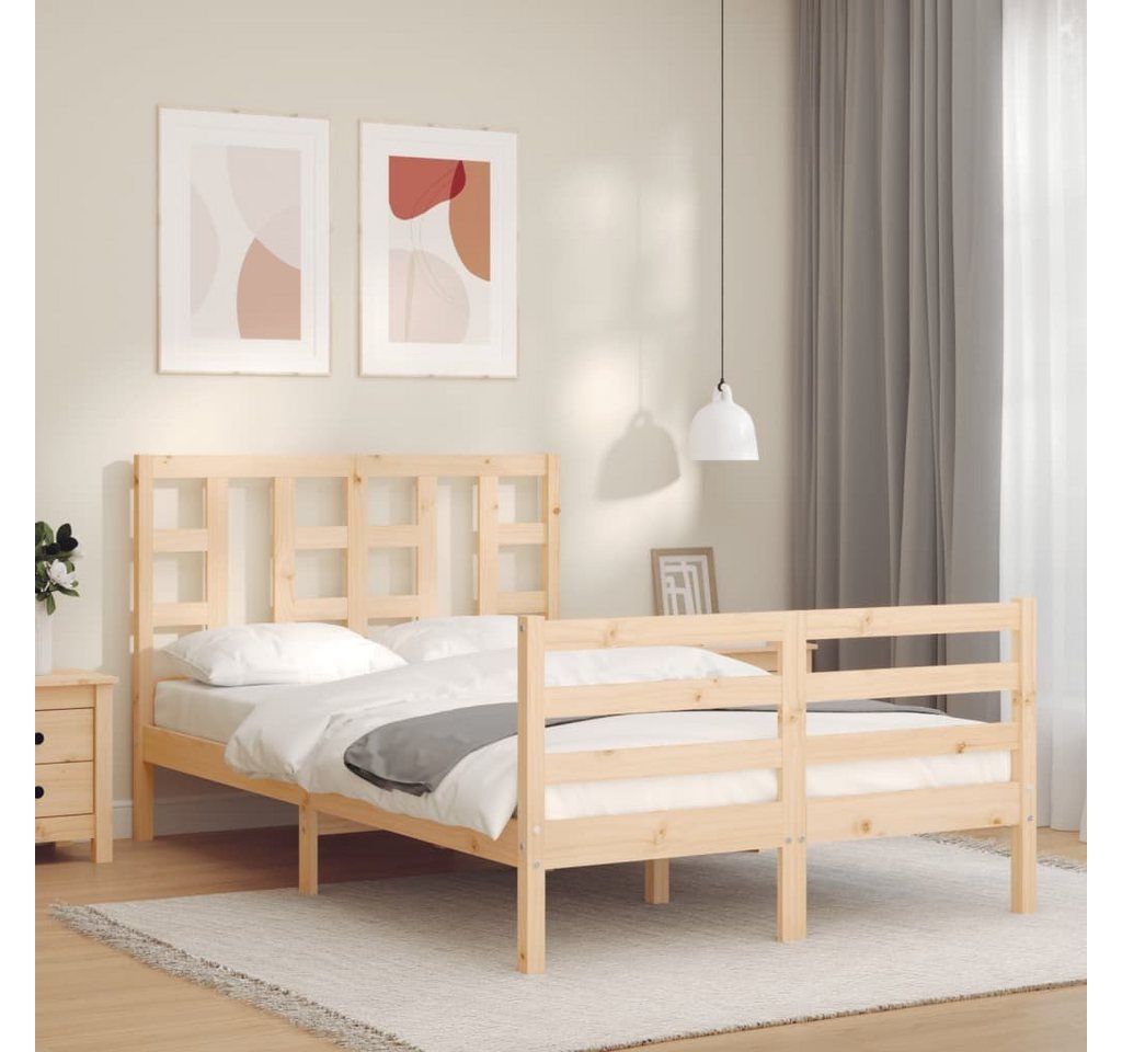 furnicato Bett Massivholzbett mit Kopfteil 120x200 cm von furnicato