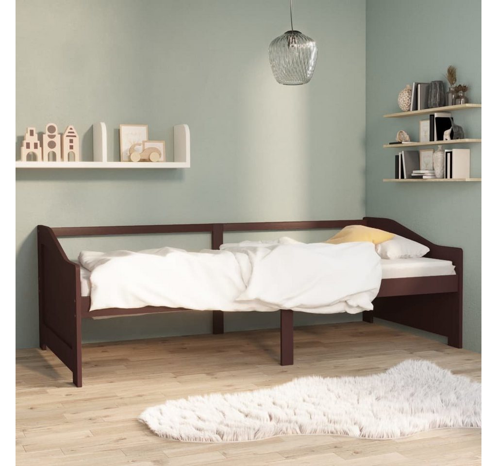 furnicato Bett Tagesbett 3-Sitzer Dunkelbraun Massivholz Kiefer 90x200 cm von furnicato