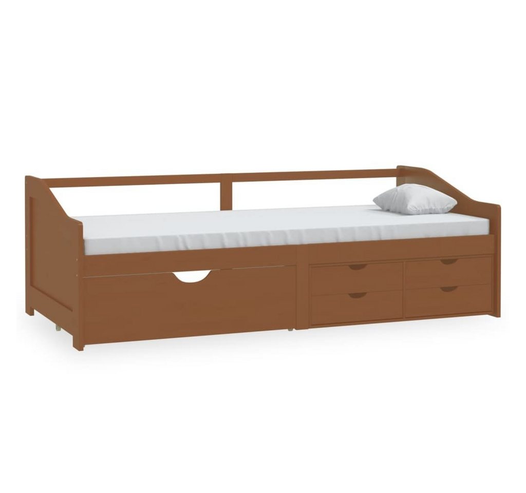 furnicato Bett Tagesbett 3-Sitzer Schubladen Honigbraun Kiefernholz 90x200 cm von furnicato