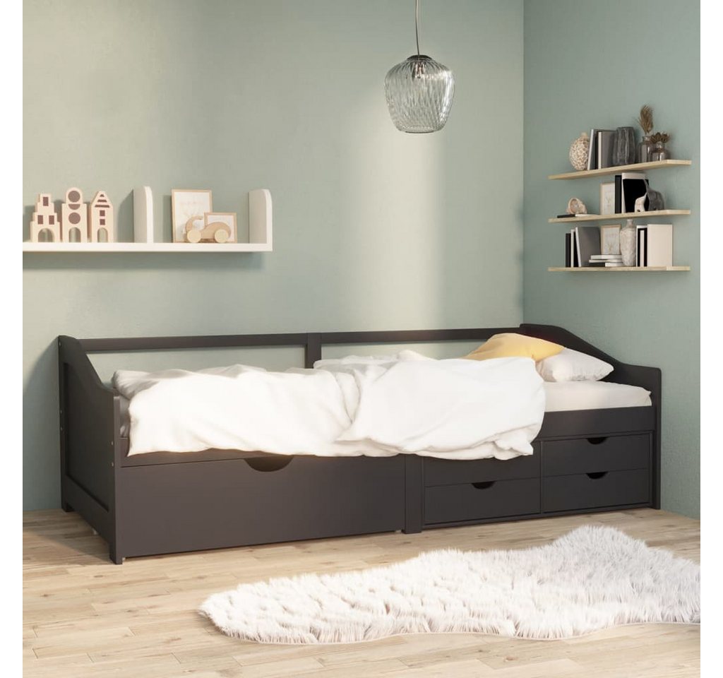 furnicato Bett Tagesbett 3-Sitzer mit Schubladen Grau Kiefernholz 90x200 cm (1-tlg) von furnicato