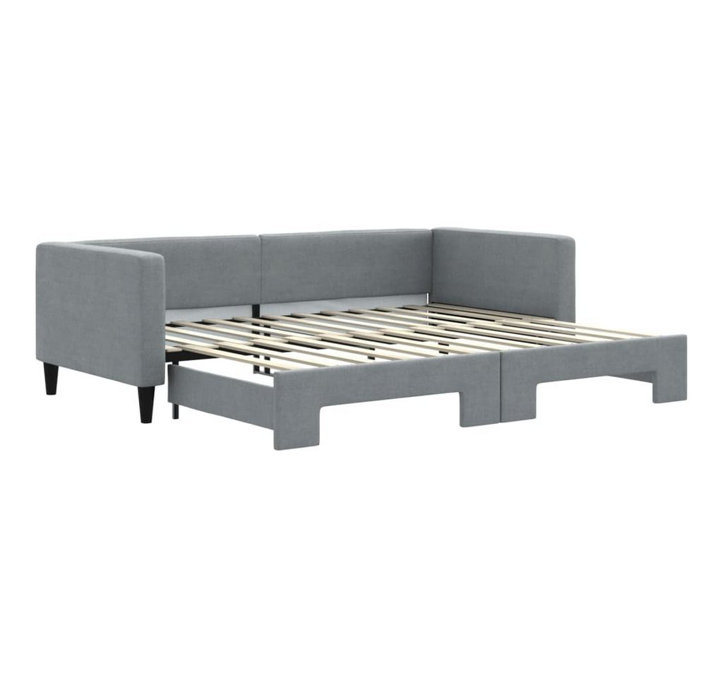 furnicato Bett Tagesbett Ausziehbar Hellgrau 90x200 cm Stoff (1-tlg) furnicato Bett Tagesbett Ausziehbar Hellgrau 90x200 cm Stoff (1-tlg) von furnicato
