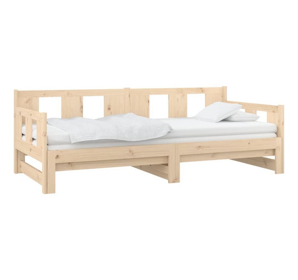 furnicato Bett Tagesbett Ausziehbar Massivholz Kiefer 2x(80x200) cm von furnicato