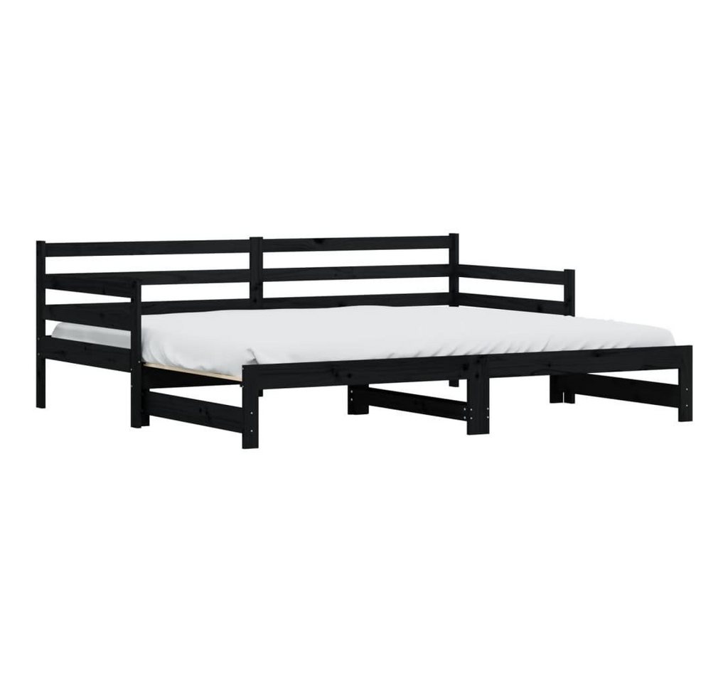 furnicato Bett Tagesbett Ausziehbar Schwarz 90x200 cm Massivholz Kiefer (1-tlg) furnicato Bett Tagesbett Ausziehbar Schwarz 90x200 cm Massivholz Kiefer (1-tlg) von furnicato