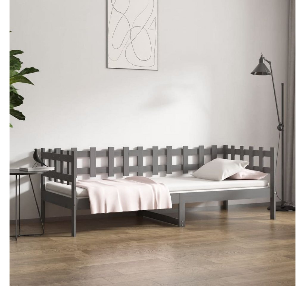 furnicato Bett Tagesbett Grau 90x190 cm Massivholz Kiefer von furnicato