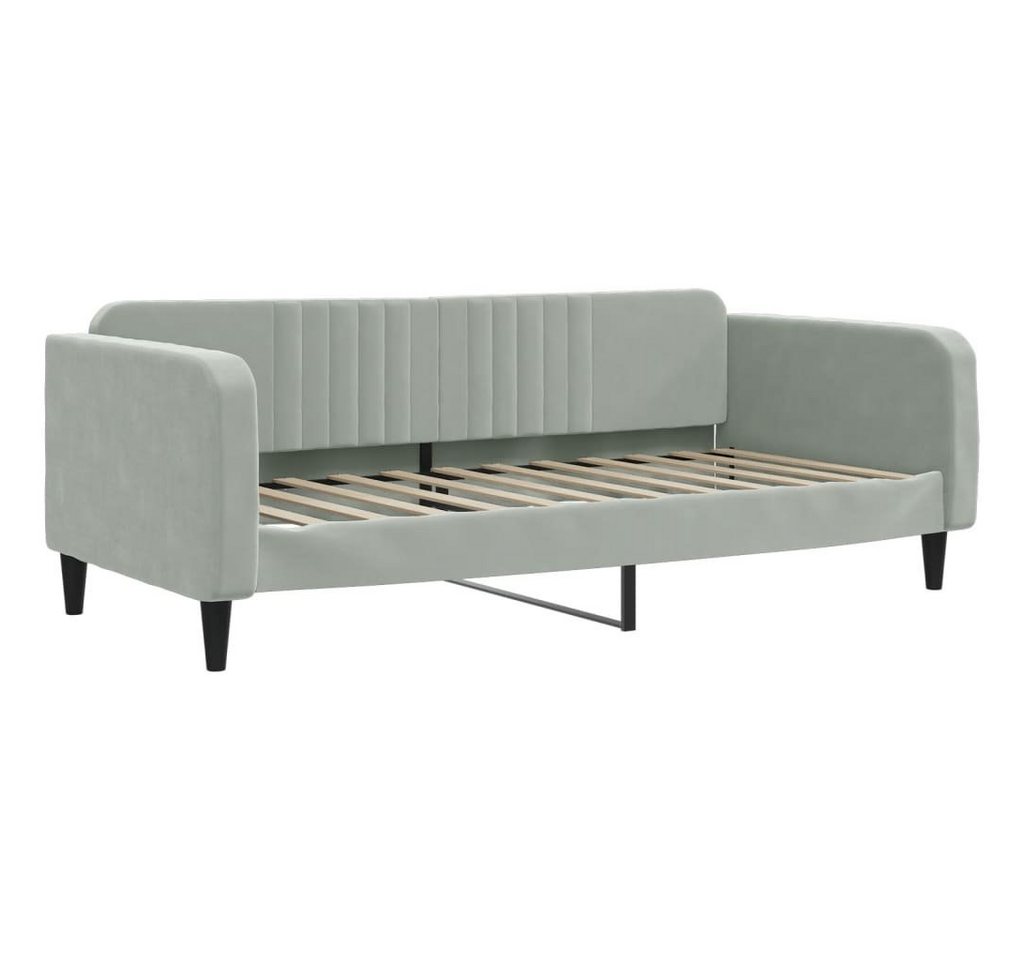 furnicato Bett Tagesbett Hellgrau 100x200 cm Samt (1-tlg) von furnicato