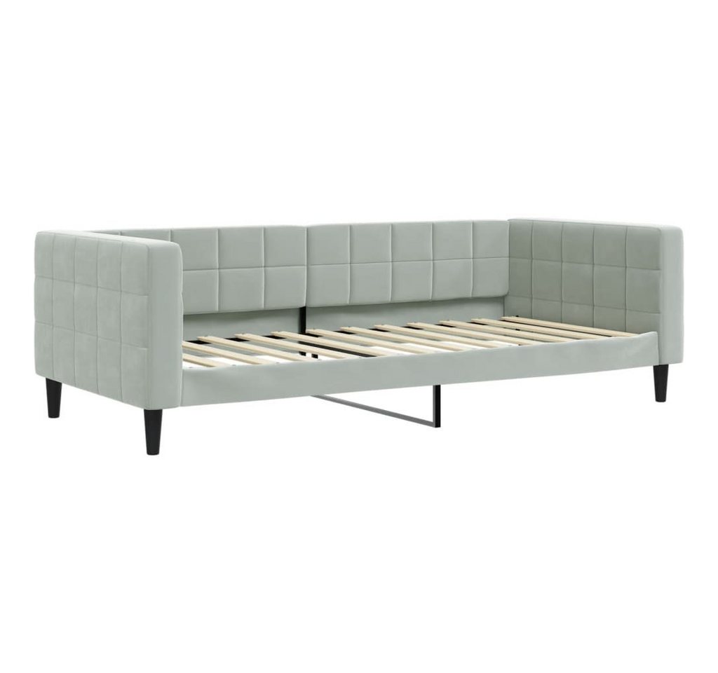 furnicato Bett Tagesbett Hellgrau 90x200 cm Samt (1-tlg) von furnicato