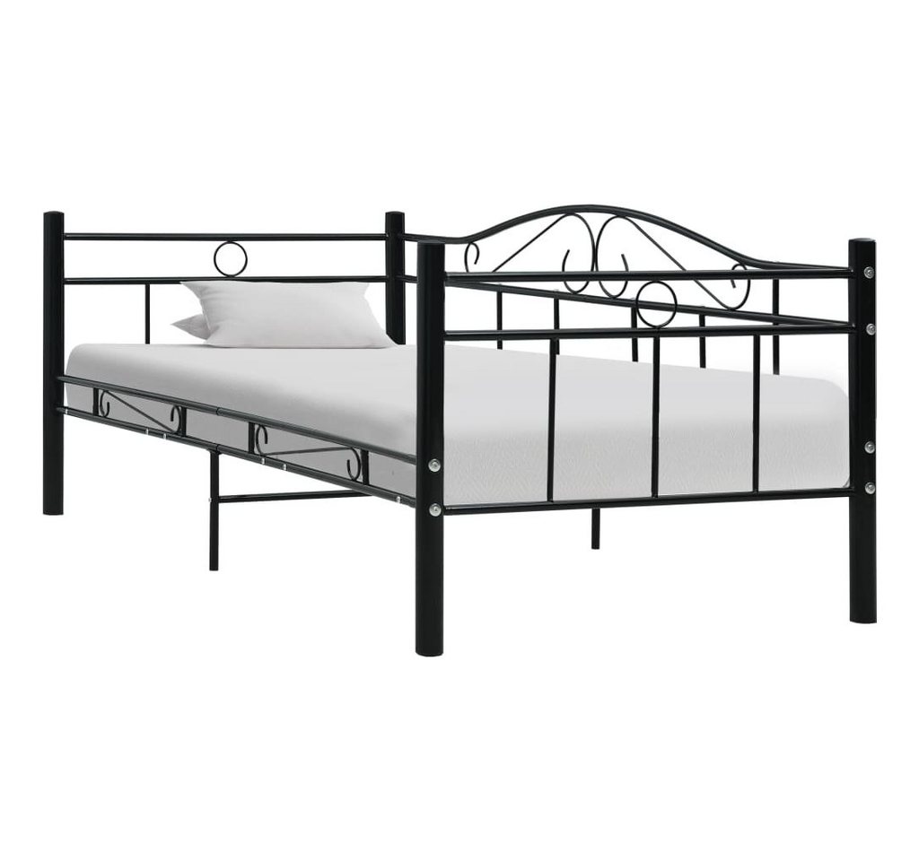 furnicato Bett Tagesbett-Rahmen Schwarz Metall 90×200 cm von furnicato