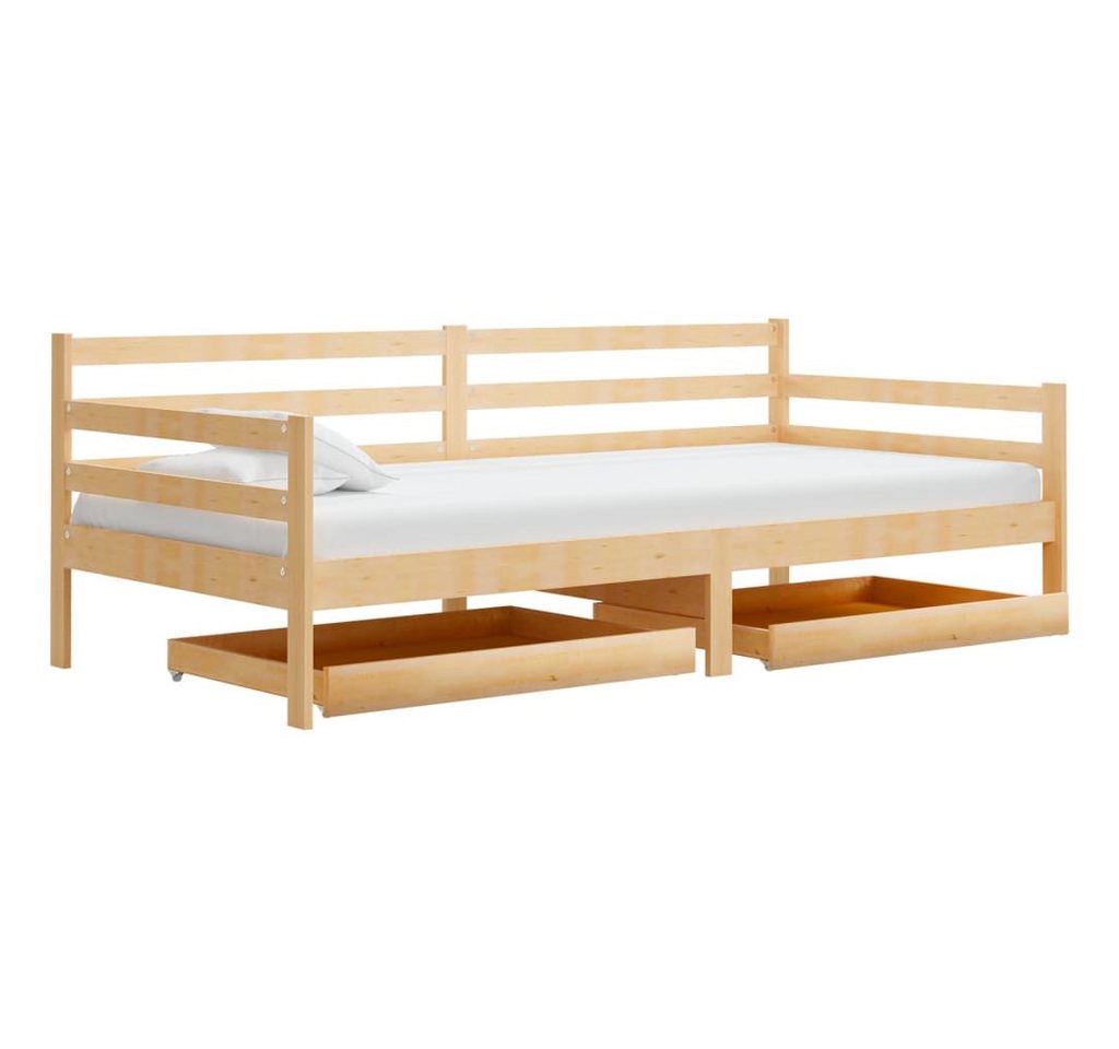 furnicato Bett Tagesbett mit Schubladen 90x200 cm Massivholz Kiefer (1-tlg) von furnicato