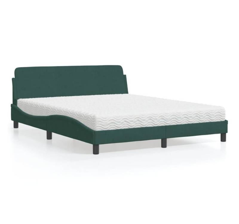 furnicato Bettgestell Bett mit Matratze "Dover" Dunkelgrün 160x200 cm Samt furnicato Bettgestell Bett mit Matratze "Dover" Dunkelgrün 160x200 cm Samt von furnicato