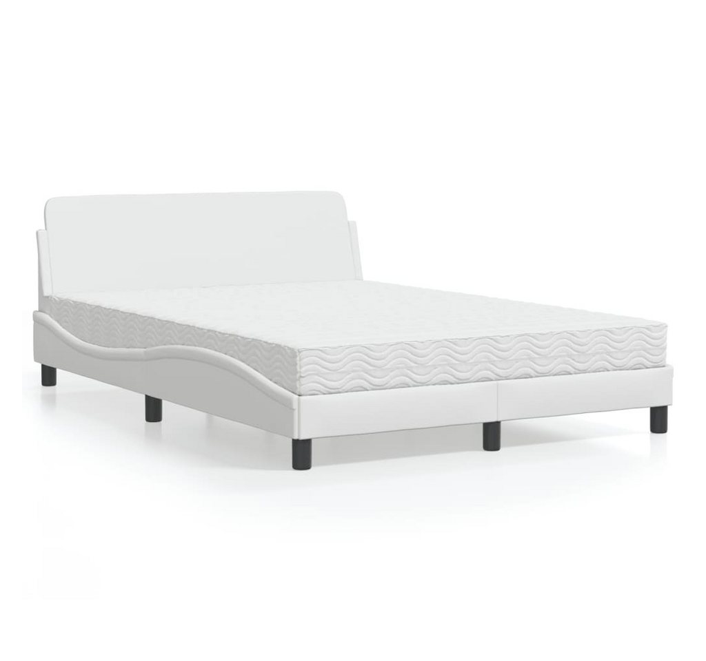 furnicato Bettgestell Bett mit Matratze "Dover" Weiß 140x200 cm Kunstleder von furnicato